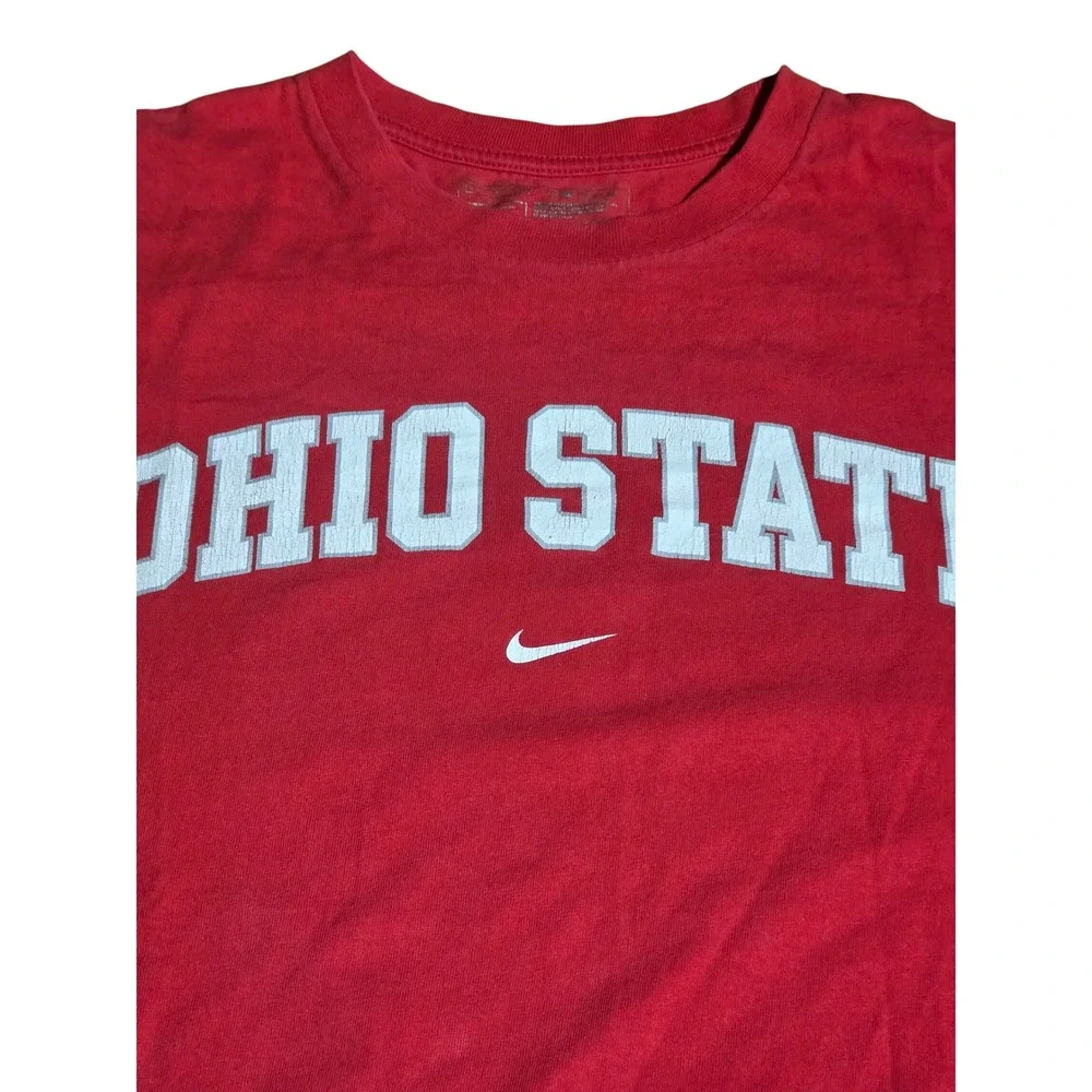 Nike Team Ohio State Buckeyes Mens Red Graphic T-Shirt Size Large NCAA Fan Gear